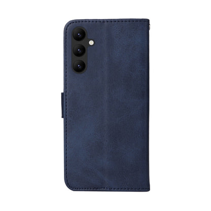 For Samsung Galaxy A24 4G Classic Calf Texture Flip Leather Phone Case(Blue) - Galaxy Phone Cases by buy2fix | Online Shopping UK | buy2fix