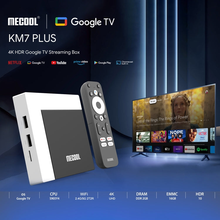 MECOOL KM7 Plus Android 10.0 Smart TV Set Top Box, Amlogic S905Y4 Quad Core, 2GB+16GB, Plug Type:UK Plug - Consumer Electronics by MECOOL | Online Shopping UK | buy2fix