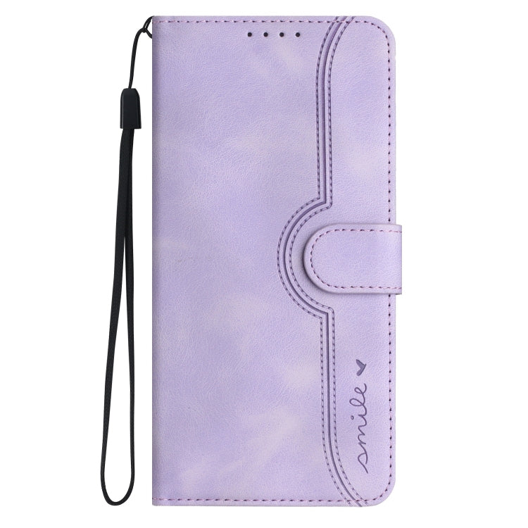 For Samsung Galaxy A34 5G Heart Pattern Skin Feel Leather Phone Case(Purple) - Galaxy Phone Cases by buy2fix | Online Shopping UK | buy2fix