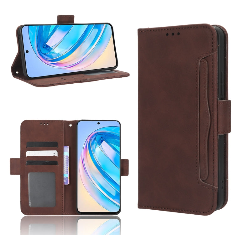 For Honor X8a Skin Feel Calf Texture Card Slots Leather Phone Case(Brown) - Honor Cases by buy2fix | Online Shopping UK | buy2fix