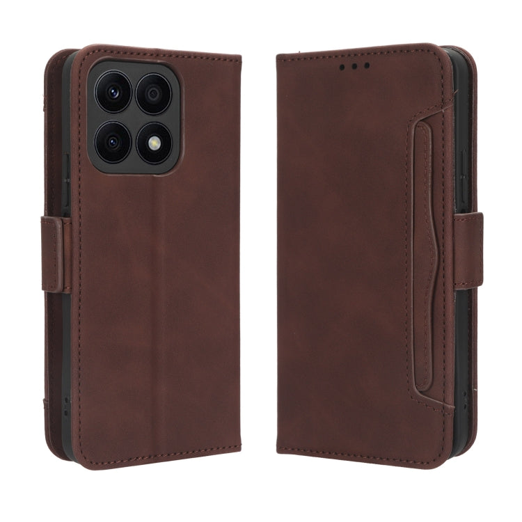 For Honor X8a Skin Feel Calf Texture Card Slots Leather Phone Case(Brown) - Honor Cases by buy2fix | Online Shopping UK | buy2fix