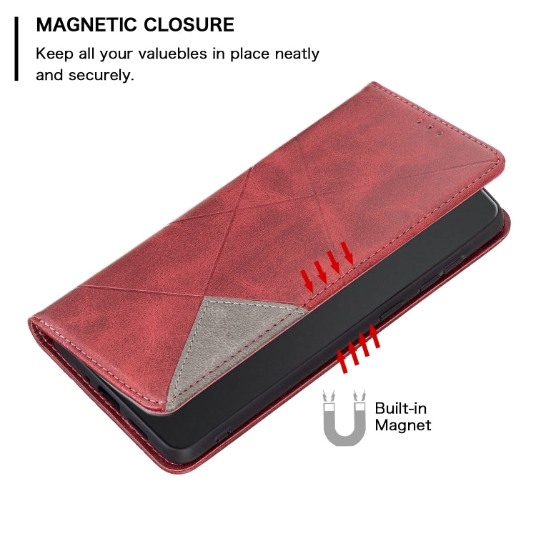 For Nokia G22 Prismatic Invisible Magnetic Leather Phone Case(Red) - Nokia Cases by buy2fix | Online Shopping UK | buy2fix