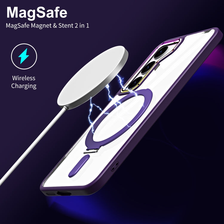 For Samsung Galaxy S23 5G MagSafe Magnetic Invisible Holder Phone Case(Transparent) - Galaxy S23 5G Cases by buy2fix | Online Shopping UK | buy2fix