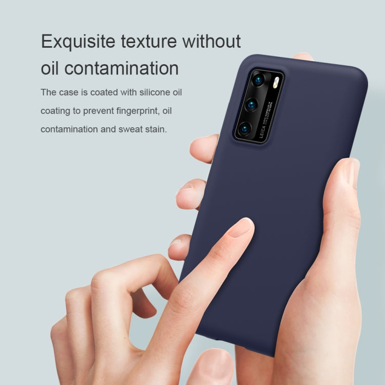 For Huawei P40 NILLKIN Feeling Series Shockproof Liquid Silicone Protective Case(Blue) - Huawei Cases by NILLKIN | Online Shopping UK | buy2fix