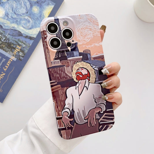 For iPhone 14 Plus Precise Hole Oil Painting Glossy PC Phone Case(Tower) - iPhone 14 Plus Cases by buy2fix | Online Shopping UK | buy2fix