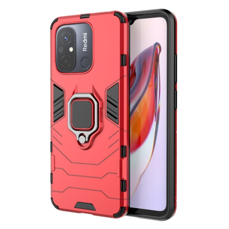 For Xiaomi Redmi 12C Magnetic Ring Holder PC + TPU Phone Case(Red) - Xiaomi Cases by buy2fix | Online Shopping UK | buy2fix