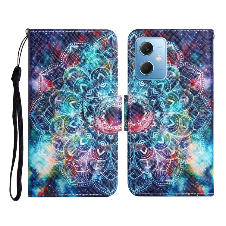 For Xiaomi Redmi Note 12 5G Global/Poco X5 Colored Drawing Pattern Flip Leather Phone Case(Star Mandala) - Note 12 Cases by buy2fix | Online Shopping UK | buy2fix