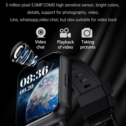 Q668 1.99 inch Screen 4G Smart Watch Android 9.0, Specification:4GB+64GB(Black) - Smart Wear by buy2fix | Online Shopping UK | buy2fix