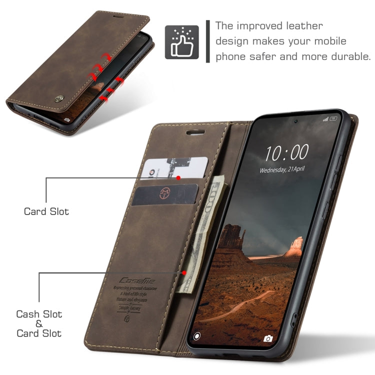 For Xiaomi Redmi 11A / 12C CaseMe 013 Multifunctional Horizontal Flip Leather Phone Case(Coffee) - Xiaomi Cases by CaseMe | Online Shopping UK | buy2fix