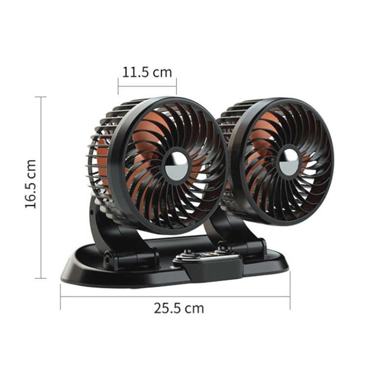 F622U Car Creative Folding Rotatable Double Head Electric Cooling Fan with Dual USB Charging Port, Style:12V Cigarette Lighter - In Car by buy2fix | Online Shopping UK | buy2fix