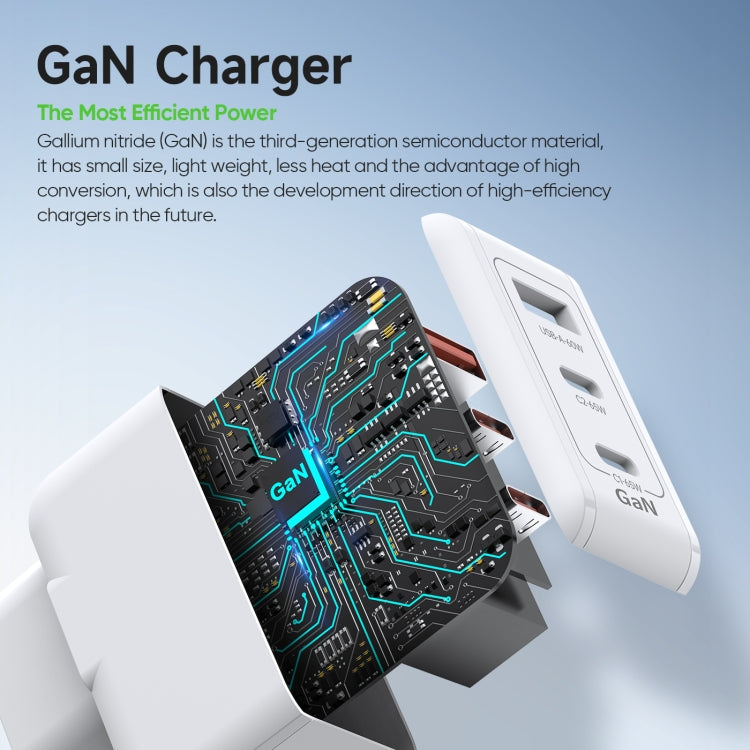 DUZZONA T9 65W Dual USB-C / Type-C+USB GaN Fast Charger, Specification:EU Plug - USB Charger by DUZZONA | Online Shopping UK | buy2fix