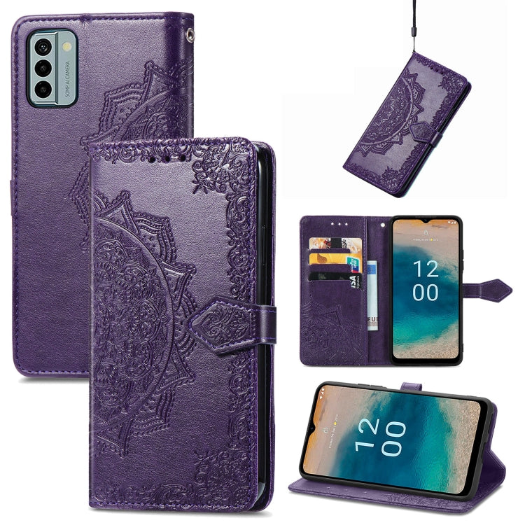 For Nokia G22 Mandala Flower Embossed Leather Phone Case(Purple) - Nokia Cases by buy2fix | Online Shopping UK | buy2fix