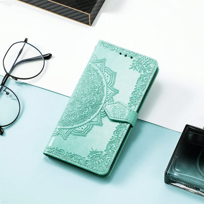 For Sony Xperia 1 IV Mandala Flower Embossed Leather Phone Case(Green) - Sony Cases by buy2fix | Online Shopping UK | buy2fix