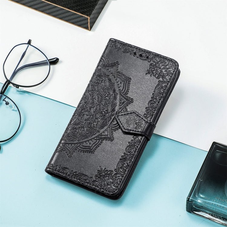 For Sony Xperia 10 IV Mandala Flower Embossed Leather Phone Case(Black) - Sony Cases by buy2fix | Online Shopping UK | buy2fix