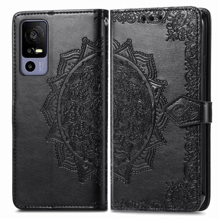 For TCL 40R Mandala Flower Embossed Leather Phone Case(Black) - More Brand by buy2fix | Online Shopping UK | buy2fix