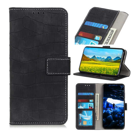 For Nokia C32 4G Magnetic Crocodile Texture Horizontal Flip Leather Phone Case(Black) - Nokia Cases by buy2fix | Online Shopping UK | buy2fix
