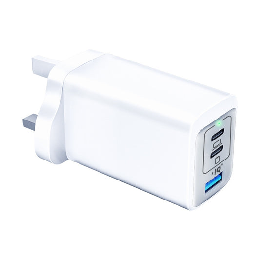 65W Dual PD USB-C / Type-C + USB 3-Port Gan Fast Charging Charger, Plug:UK Plug(White) - USB Charger by buy2fix | Online Shopping UK | buy2fix