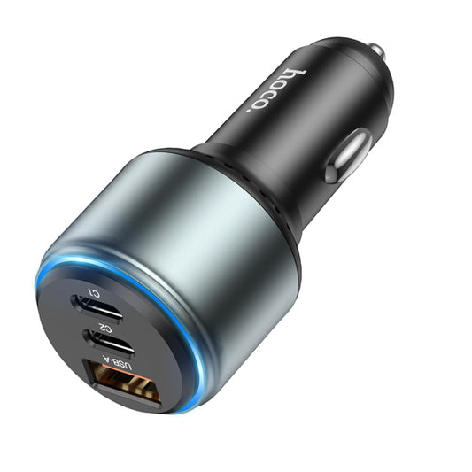 hoco NZ9 Galloper 95W Dual USB-C / Type-C + USB 3-port Car Charger(Black) - Car Charger by hoco | Online Shopping UK | buy2fix