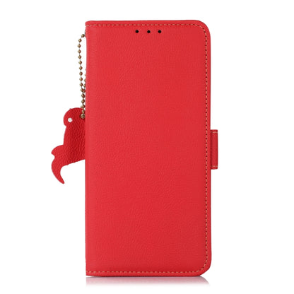 For Google Pixel 8 Pro Side-Magnetic TJ Genuine Leather RFID Phone Case(Red) - Google Cases by buy2fix | Online Shopping UK | buy2fix