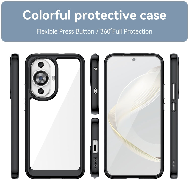For Huawei Nova 11 Colorful Series Acrylic + TPU Phone Case(Black) - Huawei Cases by buy2fix | Online Shopping UK | buy2fix