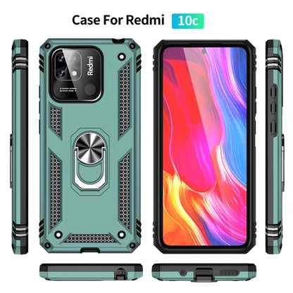 For Xiaomi Redmi 12C / 11A Shockproof TPU + PC Phone Case with Holder(Dark Green) - Mi 11 Ultra Cases by buy2fix | Online Shopping UK | buy2fix