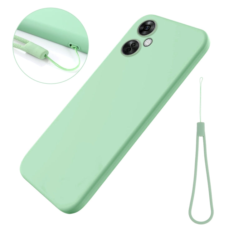 For OnePlus Nord CE 3 Lite Pure Color Liquid Silicone Shockproof Phone Case(Green) - OnePlus Cases by buy2fix | Online Shopping UK | buy2fix