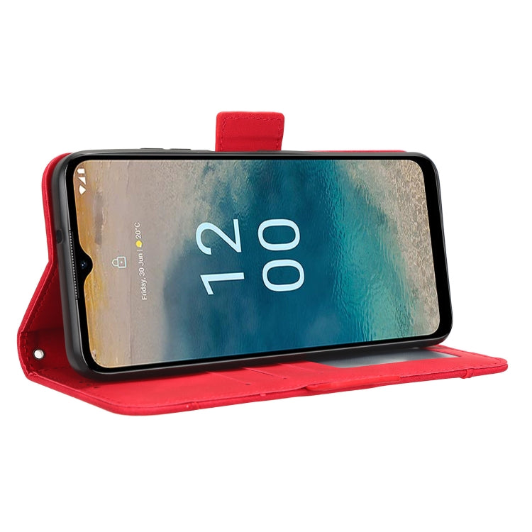 For Nokia G22 4G Skin Feel Calf Texture Card Slots Leather Phone Case(Red) - Nokia Cases by buy2fix | Online Shopping UK | buy2fix