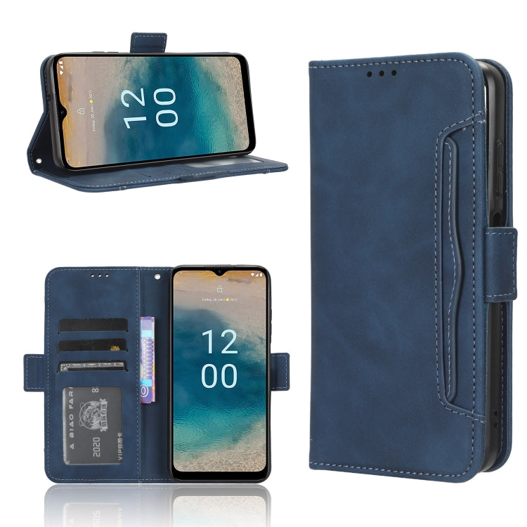 For Nokia G22 4G Skin Feel Calf Texture Card Slots Leather Phone Case(Blue) - Nokia Cases by buy2fix | Online Shopping UK | buy2fix