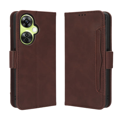 For OnePlus Nord CE 3 Lite Skin Feel Calf Texture Card Slots Leather Phone Case(Brown) - OnePlus Cases by buy2fix | Online Shopping UK | buy2fix