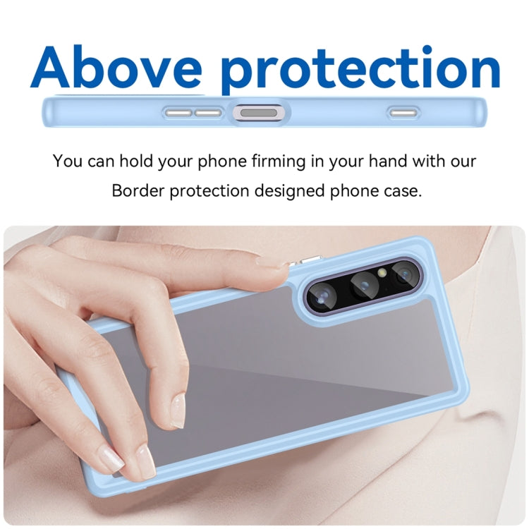 For Sony Xperia 1 V Colorful Series Acrylic + TPU Phone Case(Blue) - Sony Cases by buy2fix | Online Shopping UK | buy2fix