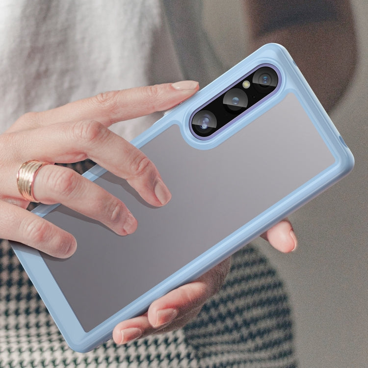 For Sony Xperia 1 V Colorful Series Acrylic + TPU Phone Case(Blue) - Sony Cases by buy2fix | Online Shopping UK | buy2fix