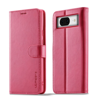 For Google Pixel 7a LC.IMEEKE Calf Texture Flip Leather Phone Case(Red) - Google Cases by LC.IMEEKE | Online Shopping UK | buy2fix