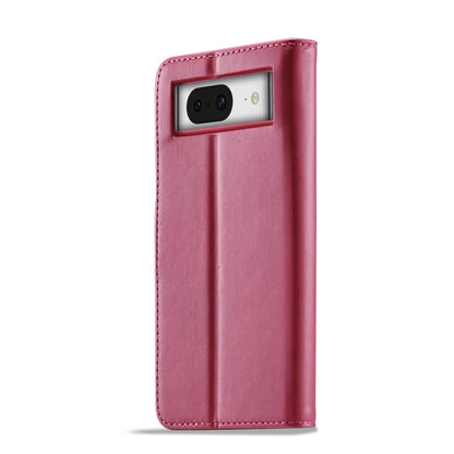 For Google Pixel 7a LC.IMEEKE Calf Texture Flip Leather Phone Case(Red) - Google Cases by LC.IMEEKE | Online Shopping UK | buy2fix