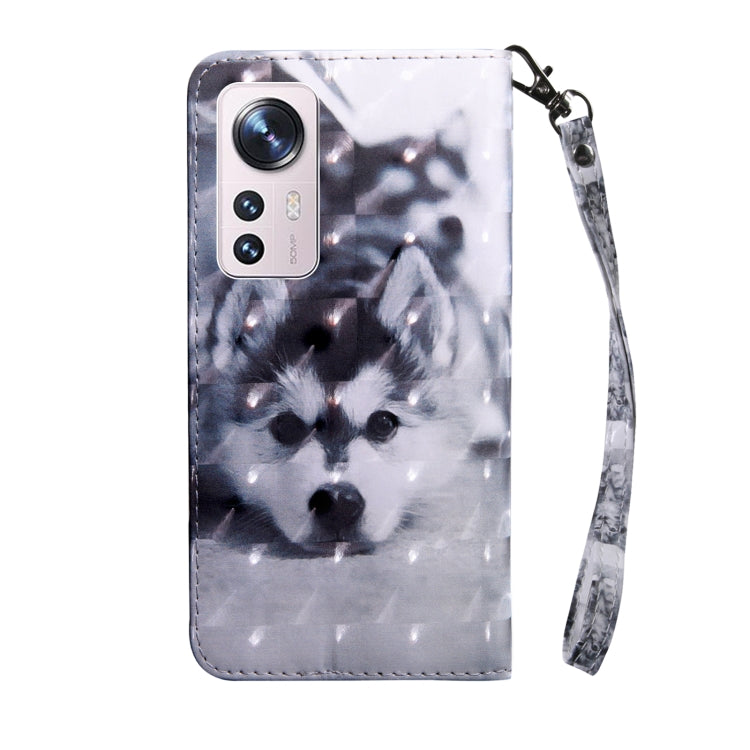 For Xiaomi 12 Pro 3D Painted Pattern Leather Phone Case(Husky) - 12 Pro Cases by buy2fix | Online Shopping UK | buy2fix