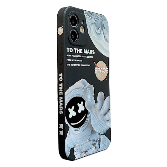 For iPhone 14 Martian Astronaut Pattern Shockproof Phone Case(Black) - iPhone 14 Cases by buy2fix | Online Shopping UK | buy2fix