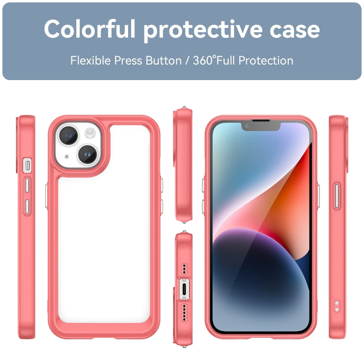 For iPhone 15 Colorful Series Acrylic + TPU Phone Case(Red) - iPhone 15 Cases by buy2fix | Online Shopping UK | buy2fix