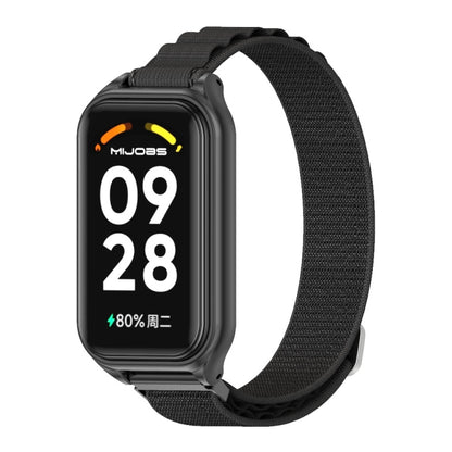 For Redmi Band 2 Mijobs Metal Shell Nylon Breathable Watch Band(Black) - Watch Bands by MIJOBS | Online Shopping UK | buy2fix