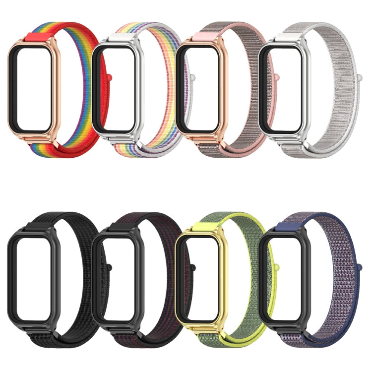 For Redmi Band 2 Mijobs Metal Shell Breathable Nylon Loop Watch Band(Colorful Silver) - Watch Bands by MIJOBS | Online Shopping UK | buy2fix