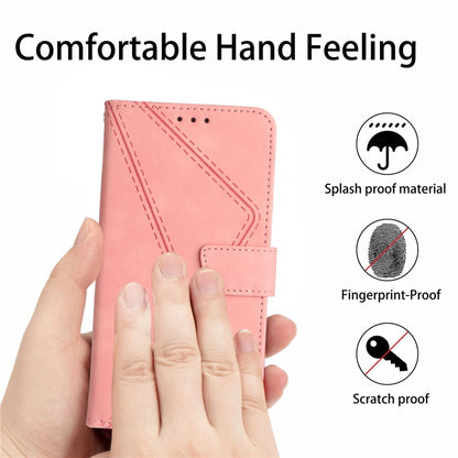 For Xiaomi Redmi Note 12 Pro+ Stitching Embossed Leather Phone Case(Pink) - Note 12 Pro+ Cases by buy2fix | Online Shopping UK | buy2fix