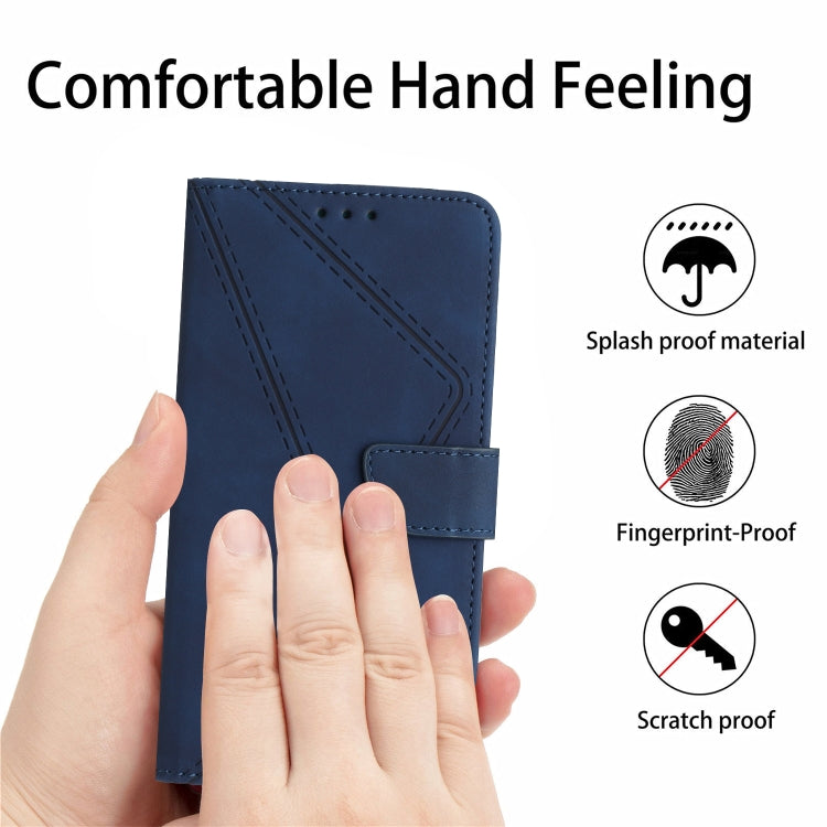 For Xiaomi 12T / 12T Pro Stitching Embossed Leather Phone Case(Blue) - Xiaomi Cases by buy2fix | Online Shopping UK | buy2fix