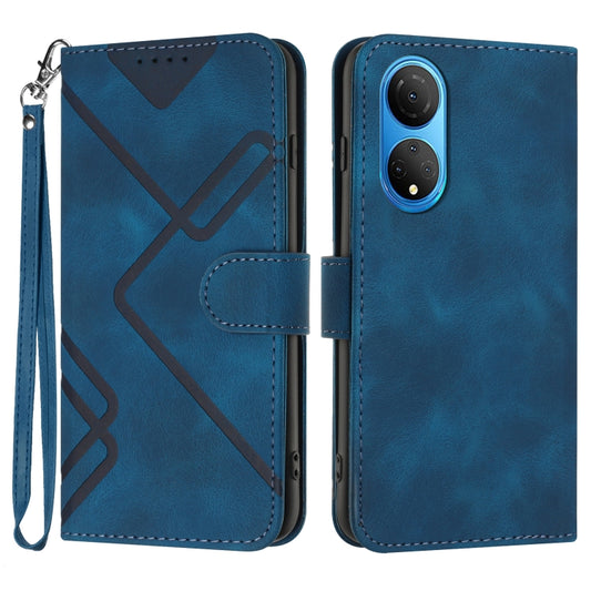 For Honor X7 4G/Play 30 Plus Line Pattern Skin Feel Leather Phone Case(Royal Blue) - Honor Cases by buy2fix | Online Shopping UK | buy2fix