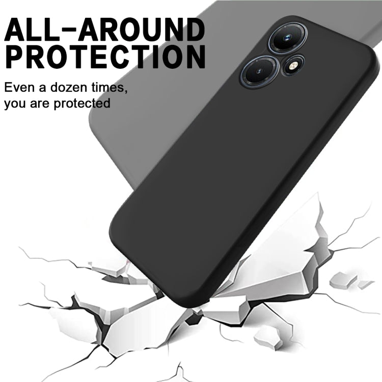 For Infinix Hot 30 Play Pure Color Liquid Silicone Shockproof Phone Case(Black) - Infinix Cases by buy2fix | Online Shopping UK | buy2fix