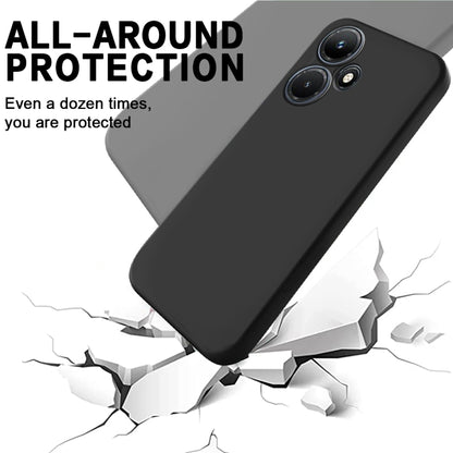 For Infinix Hot 30 Play Pure Color Liquid Silicone Shockproof Phone Case(Black) - Infinix Cases by buy2fix | Online Shopping UK | buy2fix