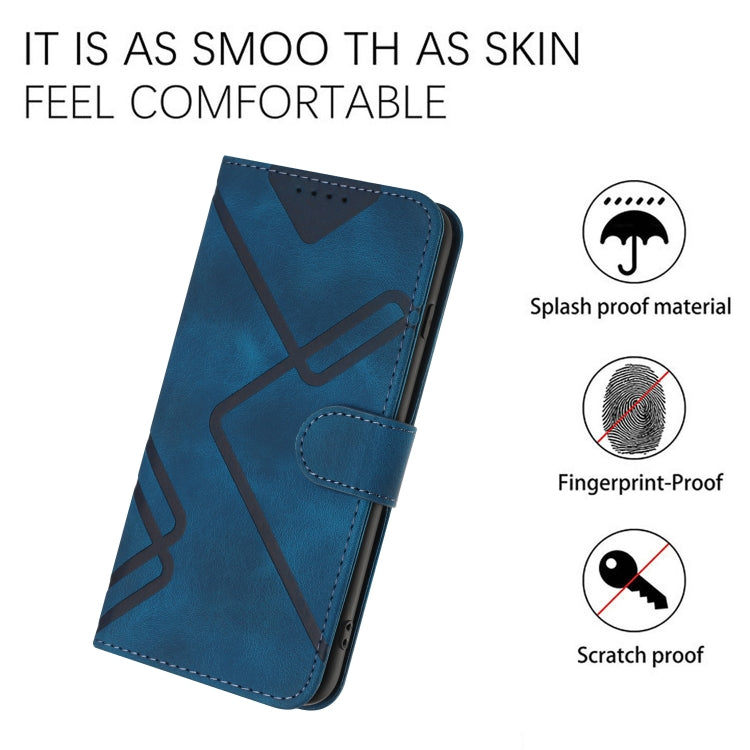 For Samsung Galaxy S22 Ultra 5G Line Pattern Skin Feel Leather Phone Case(Royal Blue) - Galaxy S22 Ultra 5G Cases by buy2fix | Online Shopping UK | buy2fix