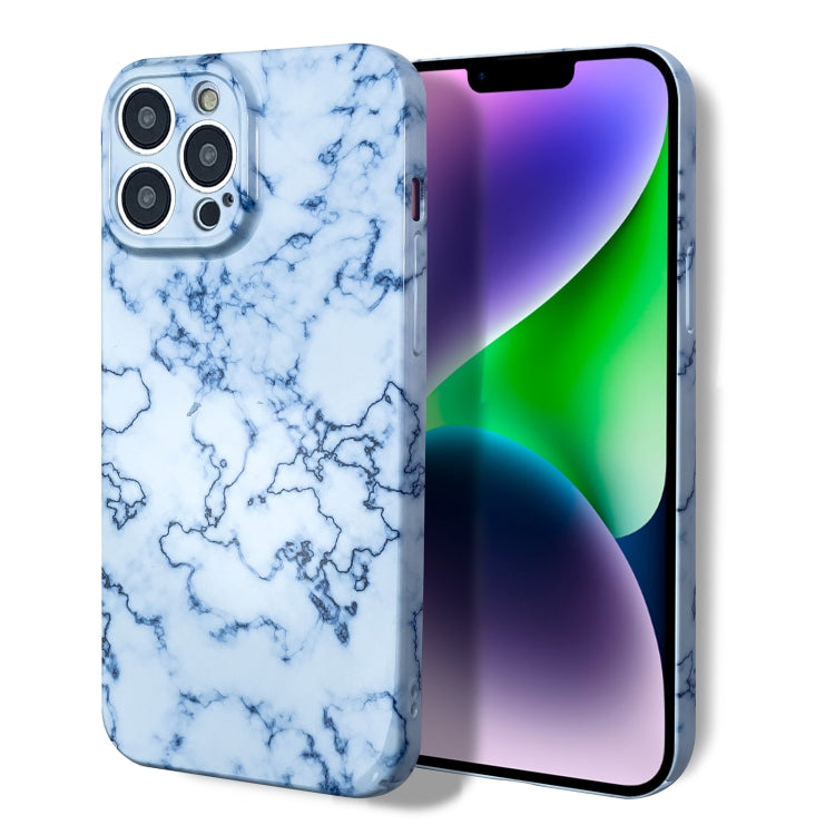 For iPhone XS / X Marble Pattern Phone Case(Blue White) - More iPhone Cases by buy2fix | Online Shopping UK | buy2fix