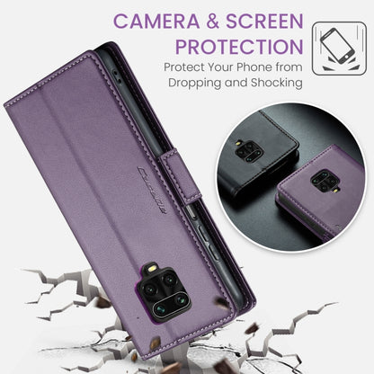 For Xiaomi Redmi Note 9S/Note 9 Pro/Note 9 Pro Max CaseMe 023 Butterfly Buckle Litchi Texture RFID Anti-theft Leather Phone Case(Pearly Purple) - Xiaomi Cases by CaseMe | Online Shopping UK | buy2fix