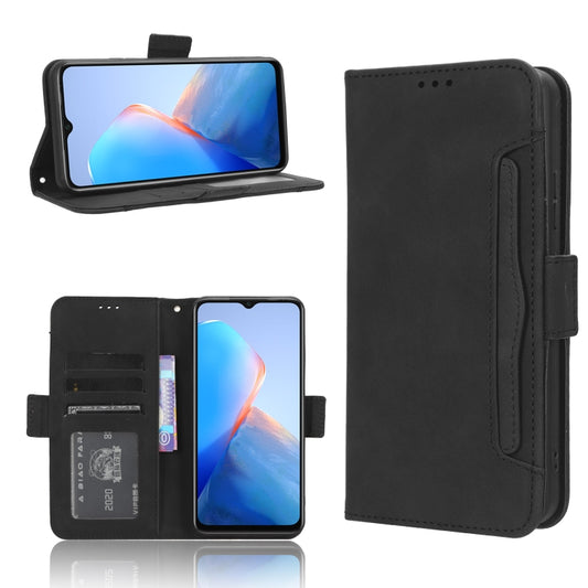 For Infinix Smart 7 HD X6516 Skin Feel Calf Texture Card Slots Leather Phone Case(Black) - Infinix Cases by buy2fix | Online Shopping UK | buy2fix