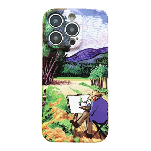 For iPhone 14 Pro Max Precise Hole Oil Painting Pattern PC Phone Case(Painting) - iPhone 14 Pro Max Cases by buy2fix | Online Shopping UK | buy2fix