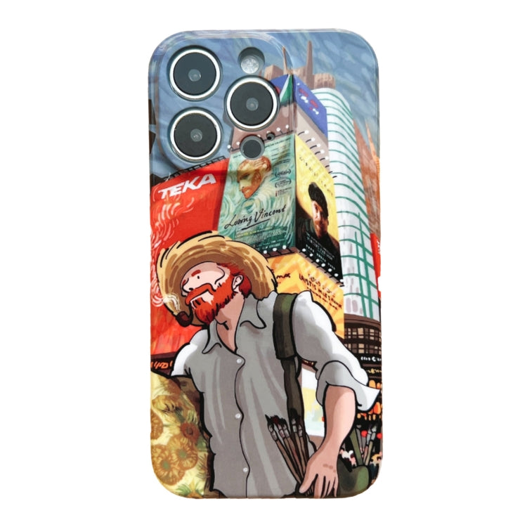 For iPhone 13 Pro Precise Hole Oil Painting Pattern PC Phone Case(Edifice) - iPhone 13 Pro Cases by buy2fix | Online Shopping UK | buy2fix