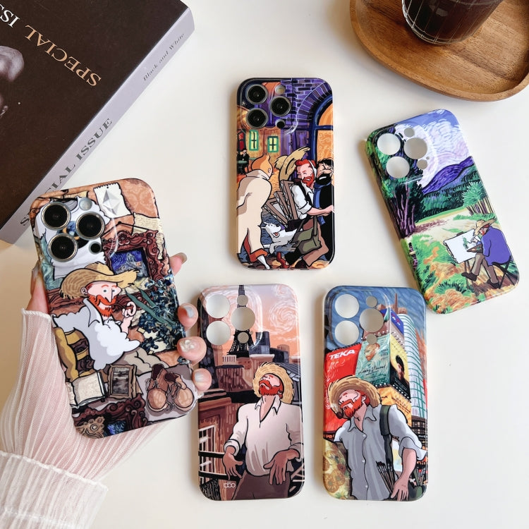 For iPhone 14 Plus Precise Hole Oil Painting Pattern PC Phone Case(Tower) - iPhone 14 Plus Cases by buy2fix | Online Shopping UK | buy2fix